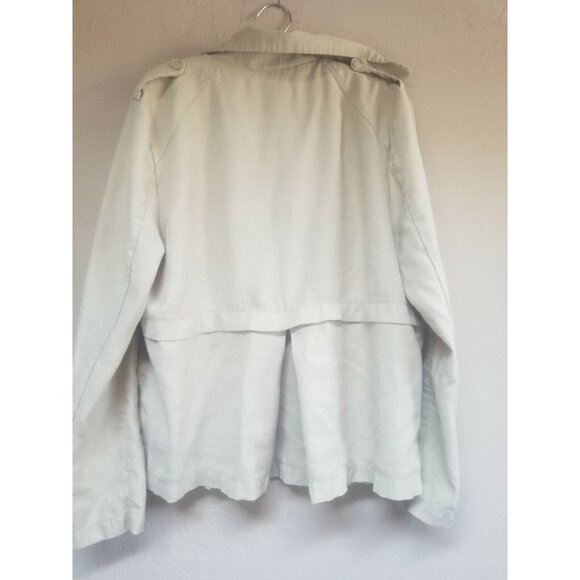 Lucky Brand Womens Open Front Blazer Draped Long Sleeve Jacket Medium White - Picture 2 of 9